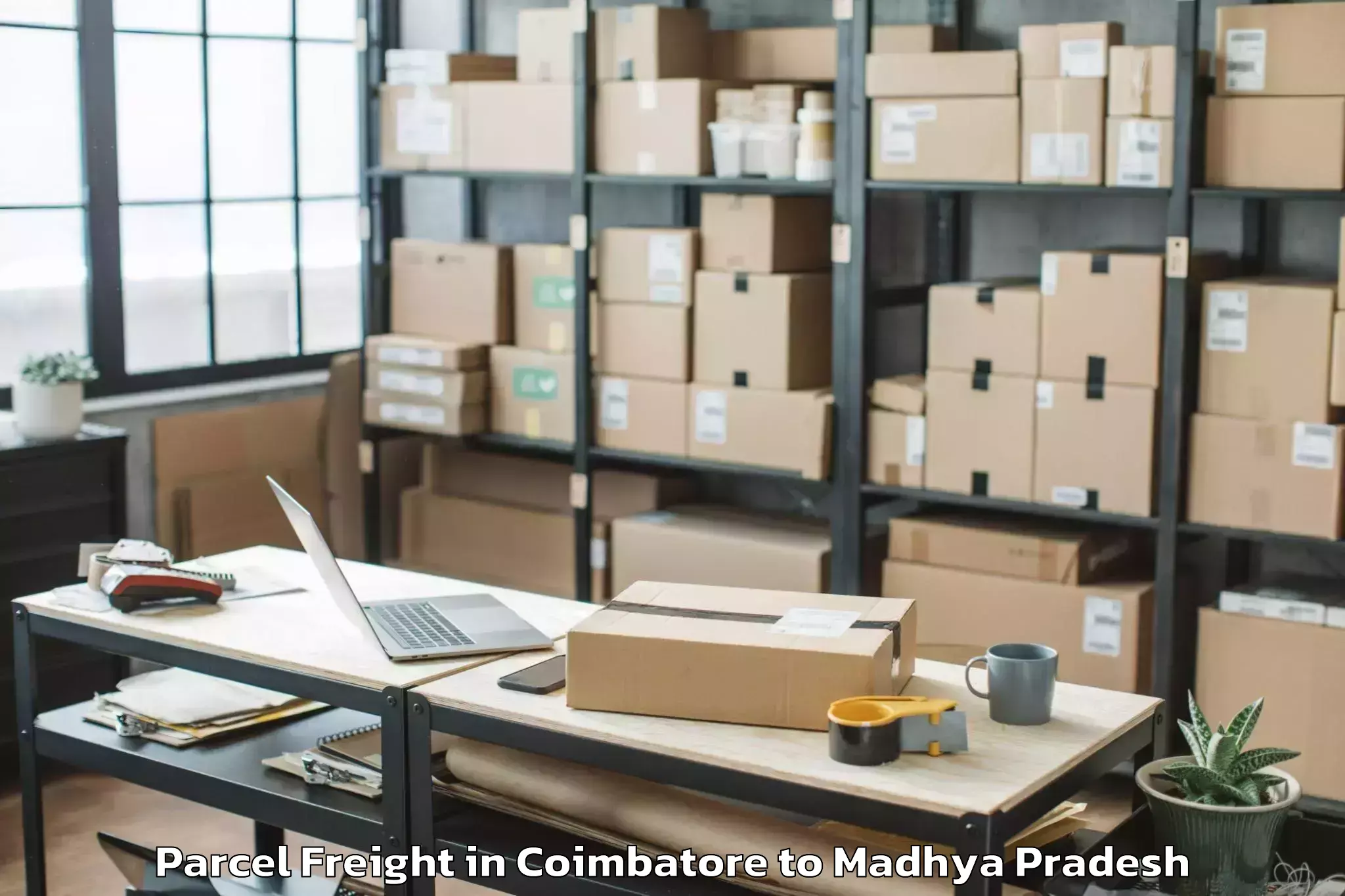 Book Your Coimbatore to Peoples University Bhopal Parcel Freight Today